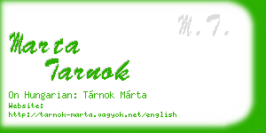 marta tarnok business card